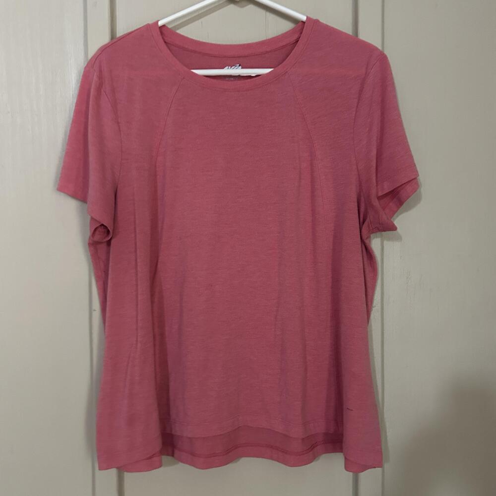 Avia Shirt Womens XL Pink Short Sleeve Crew Neck Lightweight Active Top